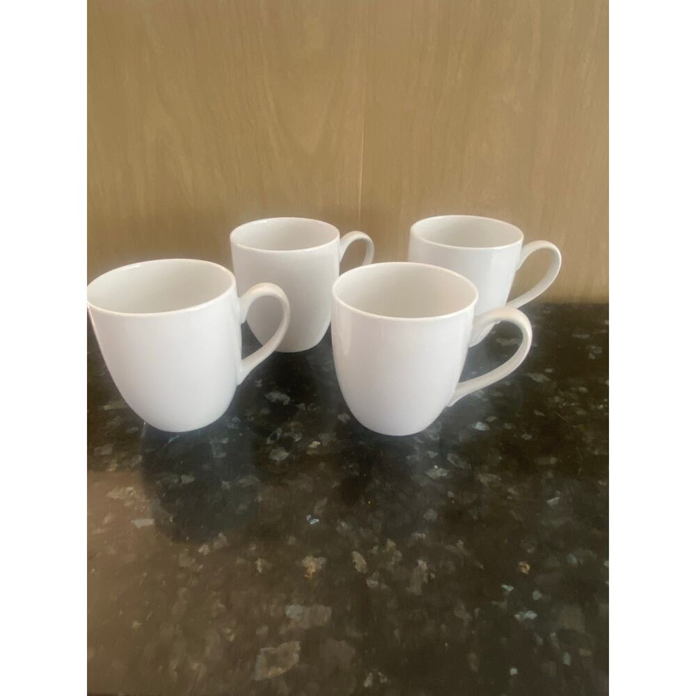 NWOT Crate & Barrel 4 Coffee Mugs, White - Picture 6 of 8